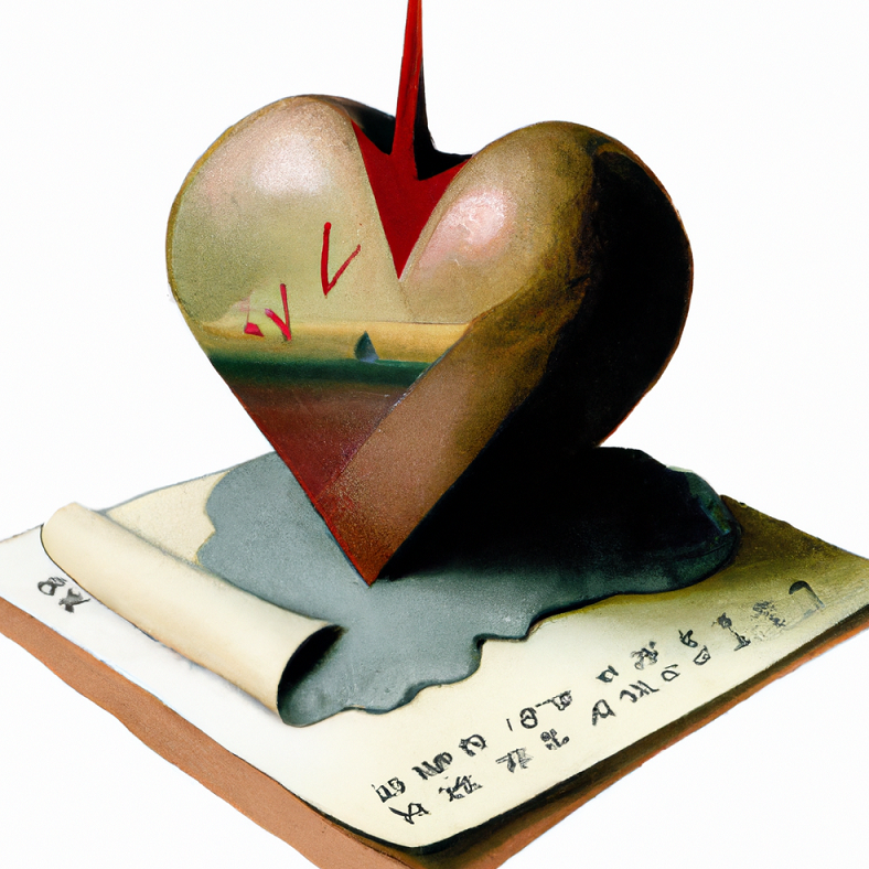 Melting heart of statistics in Salvadore Dali's surrealist style, by DALL-E